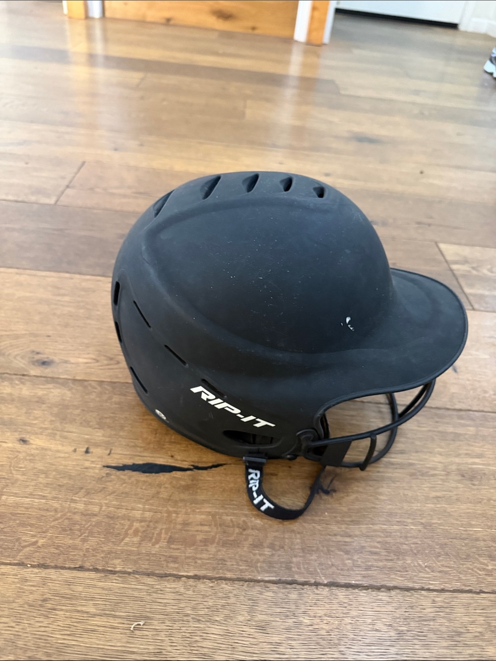 RIP-IT Matte Black Batting Helmet with Facemask